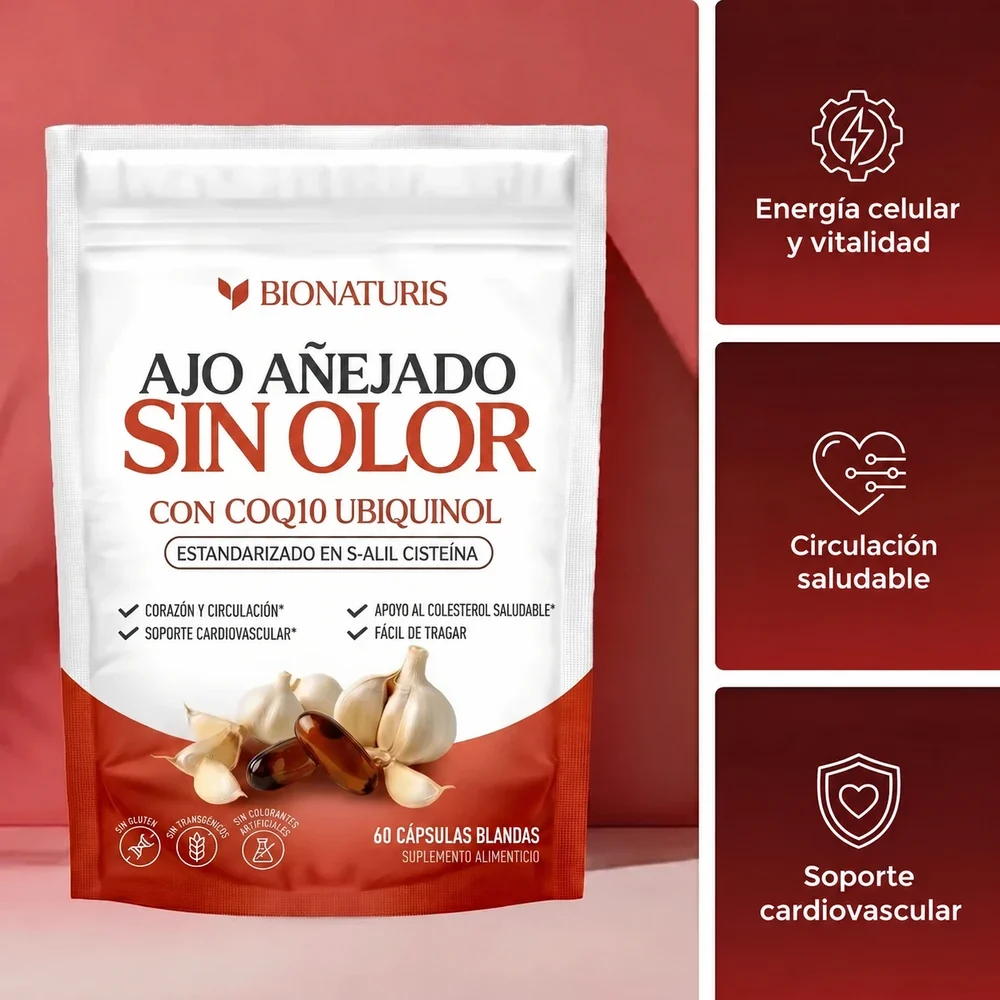 Bionaturis Ajo Añejado Sin Olor — 60 cápsulas blandas
